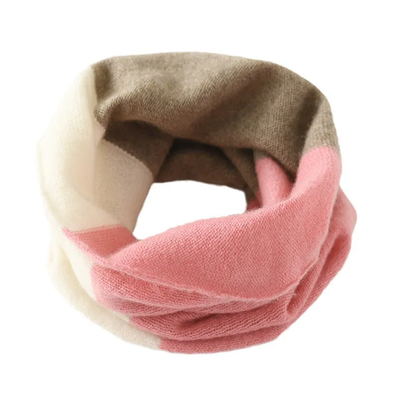 100% Cashmere Neck Warmer Scarf Pullover Color Matching Neck Gaiter for Women