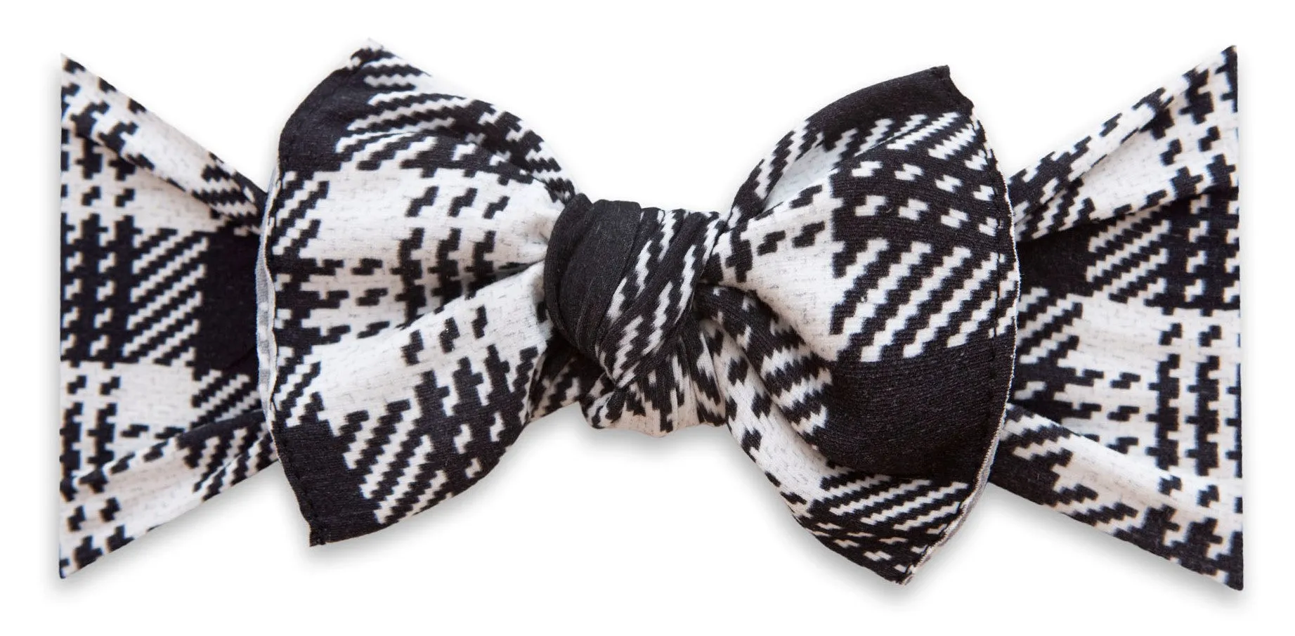 Baby Bling Knitted Plaid Printed Knot Headband