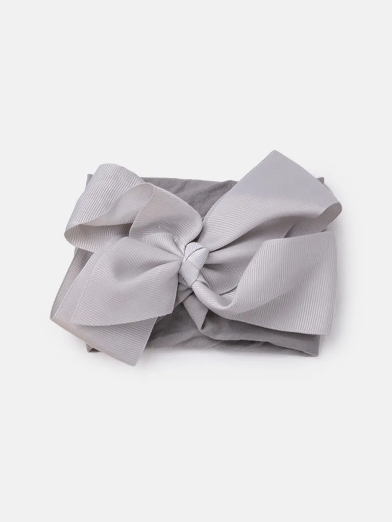 Baby Girl Big Satin Bow Hairband - Warm Tones