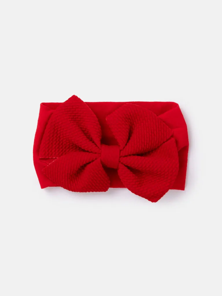 Baby Girl Texture Bow Hairband - Pink Tones