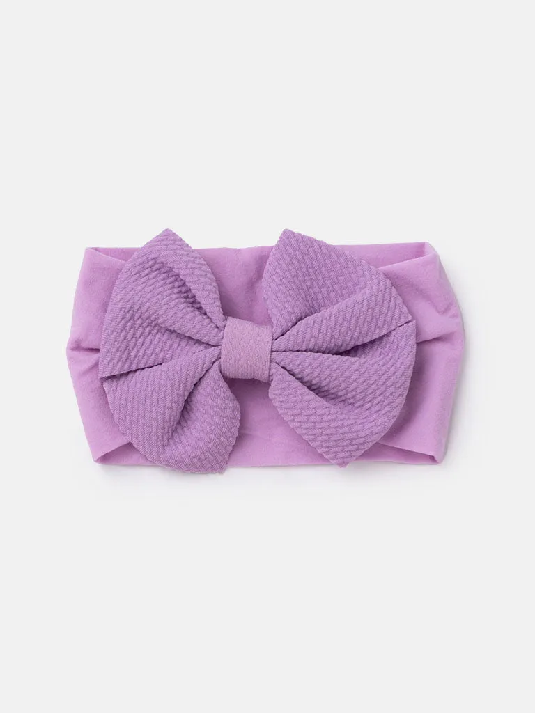 Baby Girl Texture Bow Hairband - Pink Tones