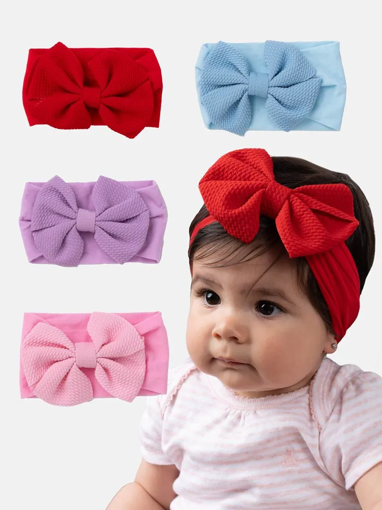 Baby Girl Texture Bow Hairband - Pink Tones