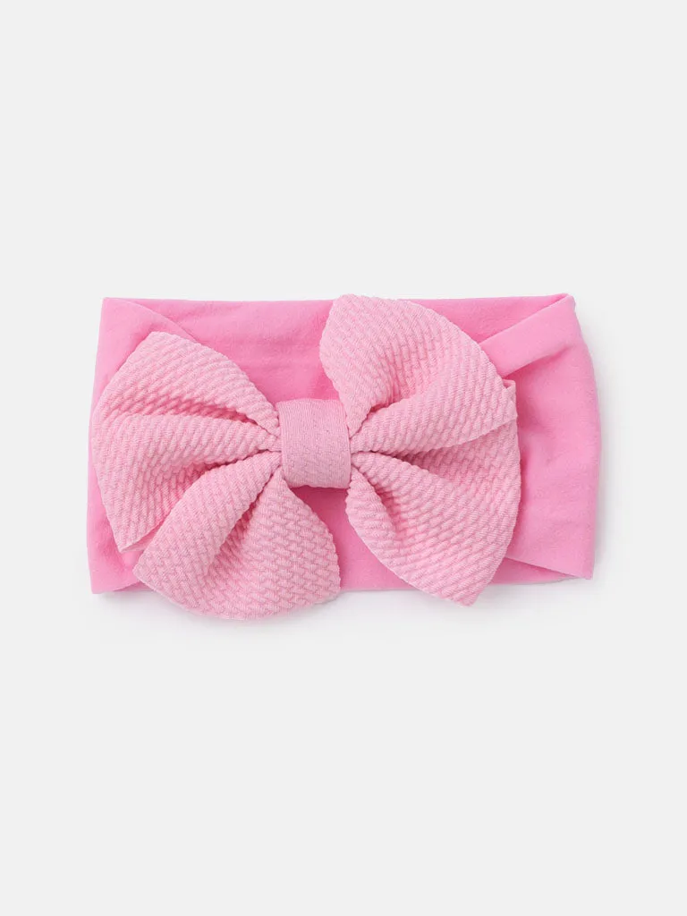 Baby Girl Texture Bow Hairband - Pink Tones