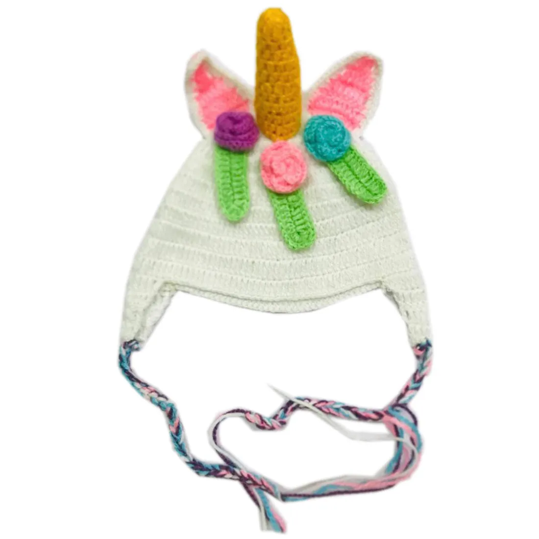 Babymoon Baby Unicorn Crochet Cap Photography Props- Multi