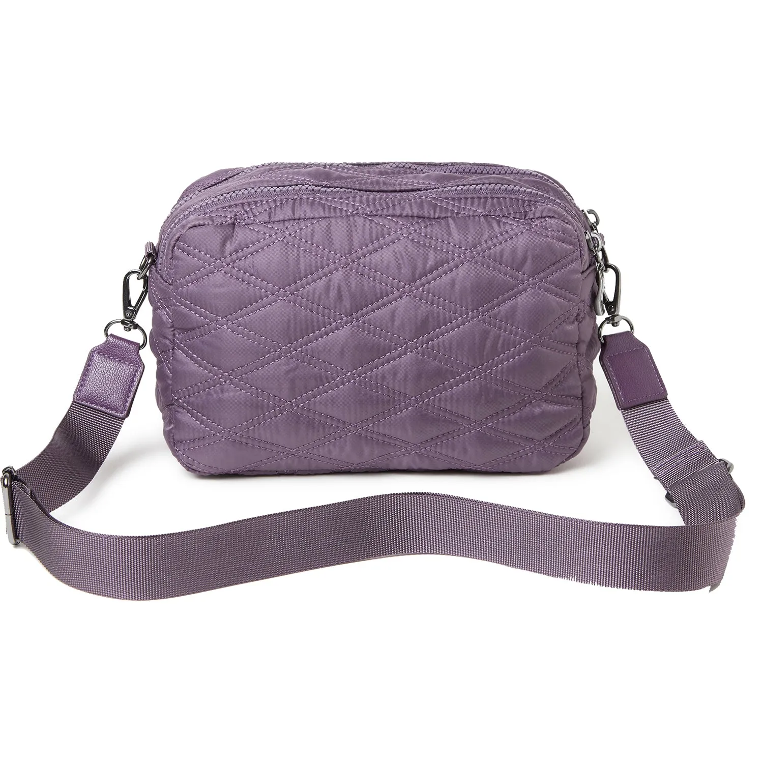 Baggallini Quilted Crossbody Vintage Violet Nylon