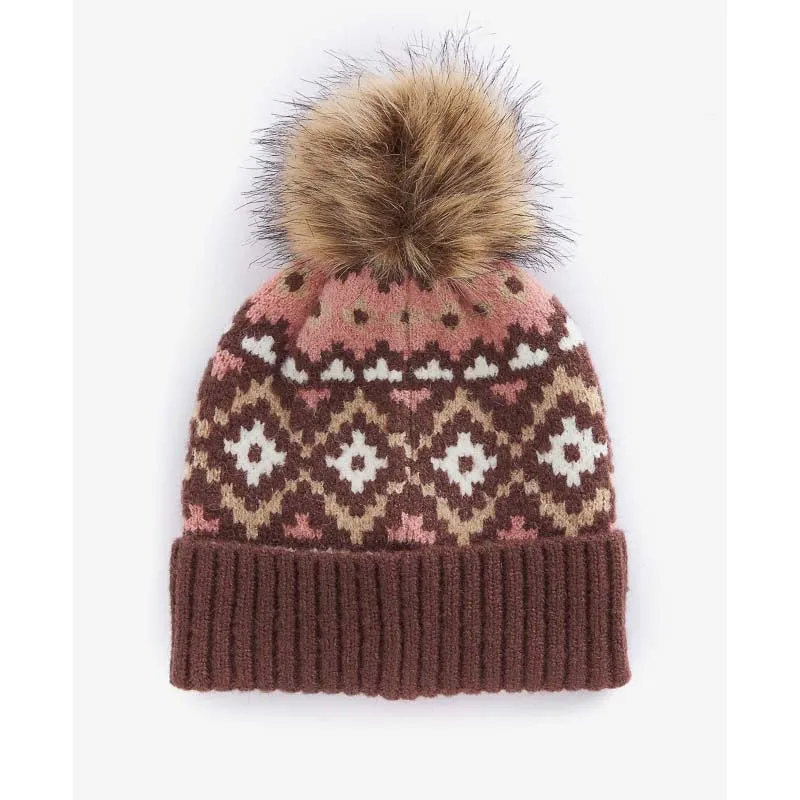 Barbour Claudia Fairisle Ladies Beanie - Chocolate