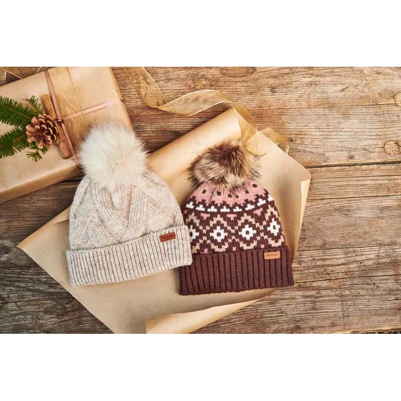 Barbour Claudia Fairisle Ladies Beanie - Chocolate