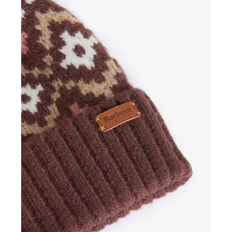 Barbour Claudia Fairisle Ladies Beanie - Chocolate