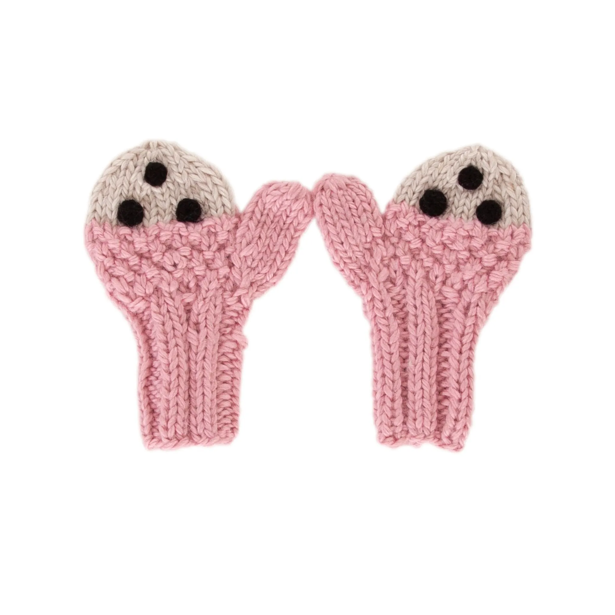 Bear Face Mittens Pink