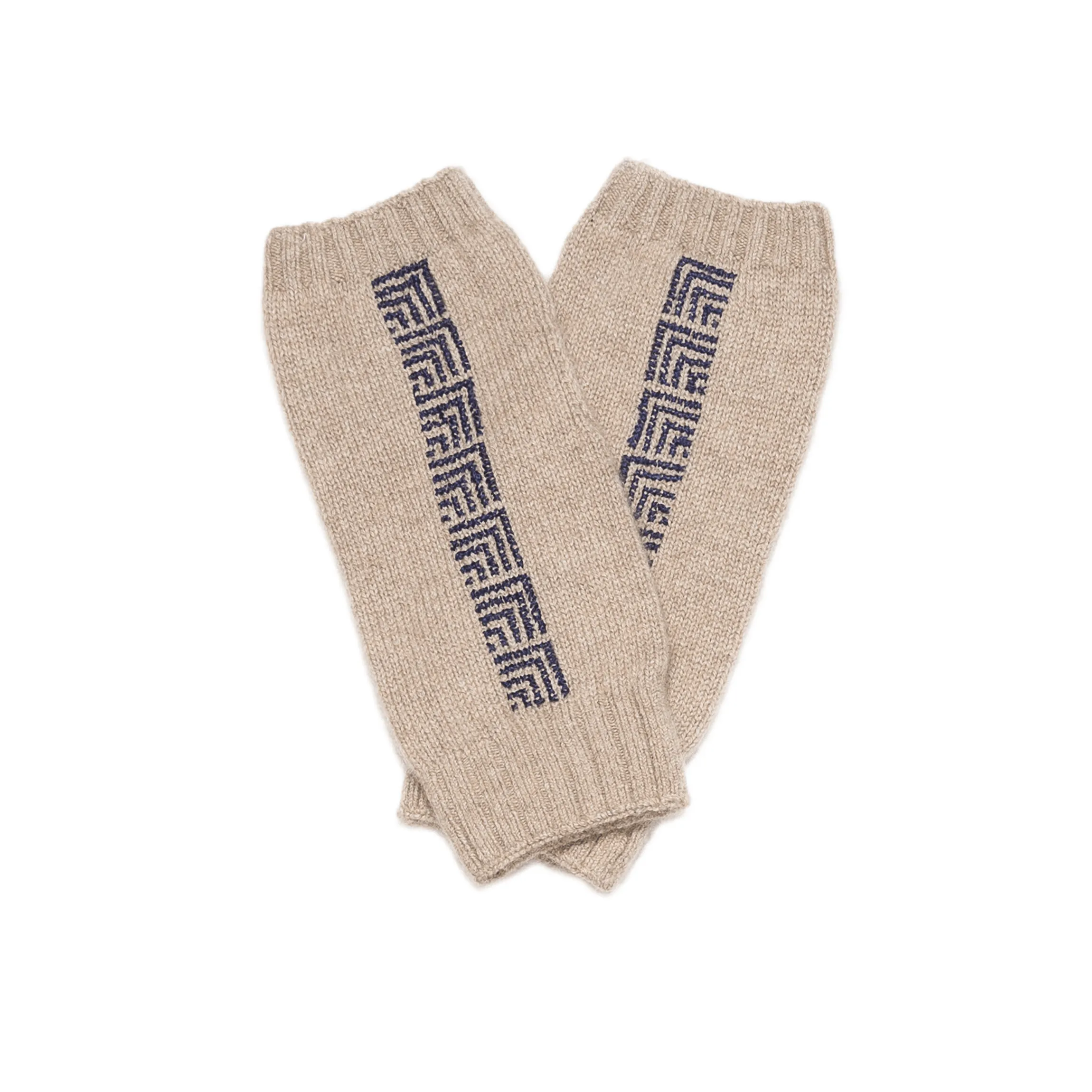 BEIGE CASHMERE MITTENS