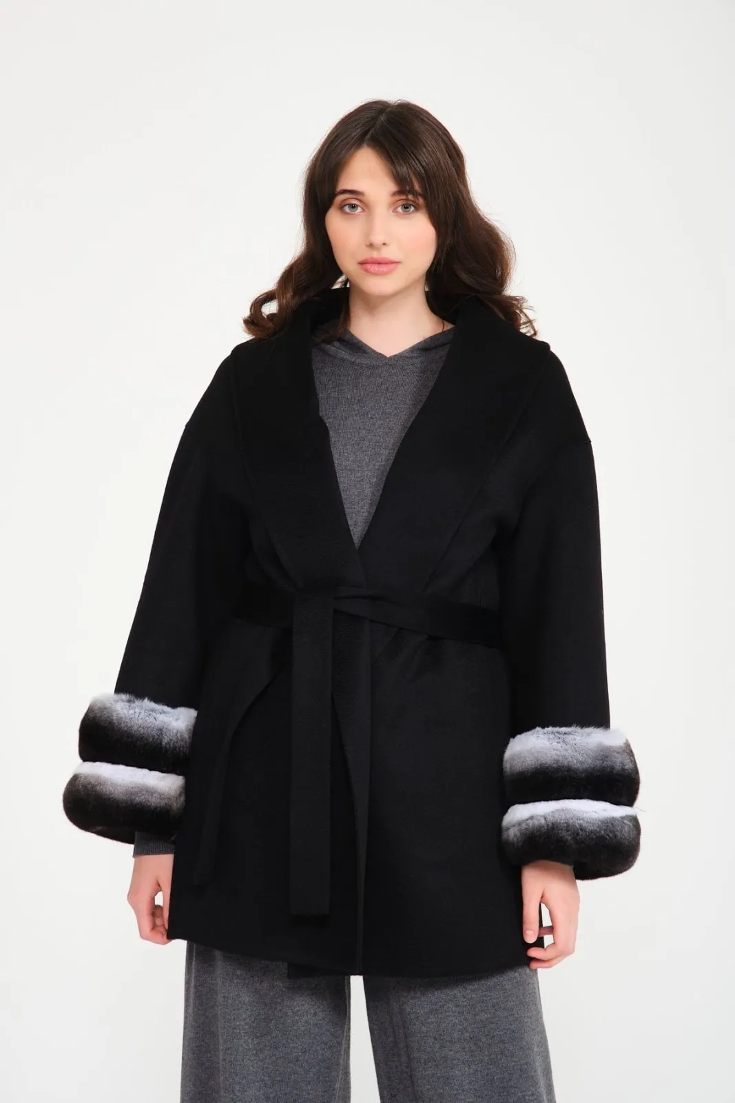 Black Chinchilla Cashmere Coat