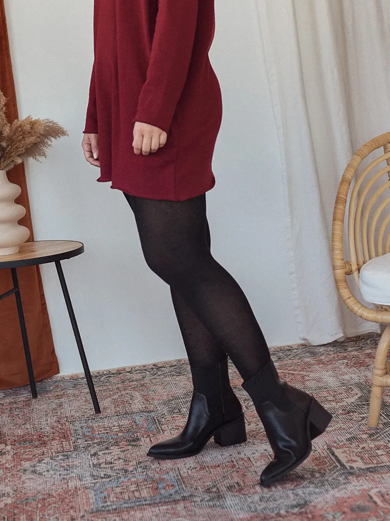 Black Lyocell 80D warm tights