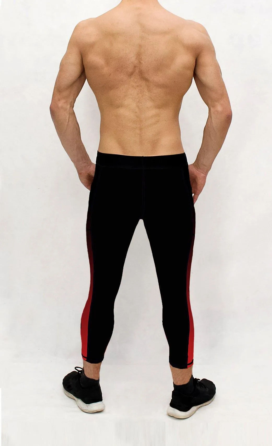 Black Red Men's Pocket Tights