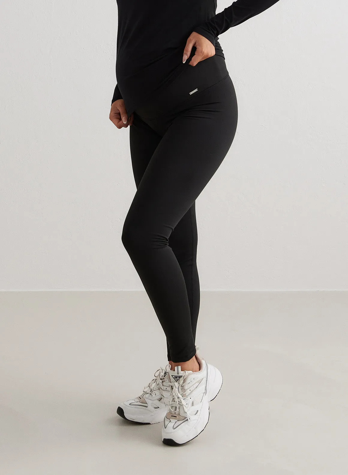 Black Warming Maternity Tights