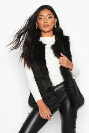 Boohoo faux fur vest, black