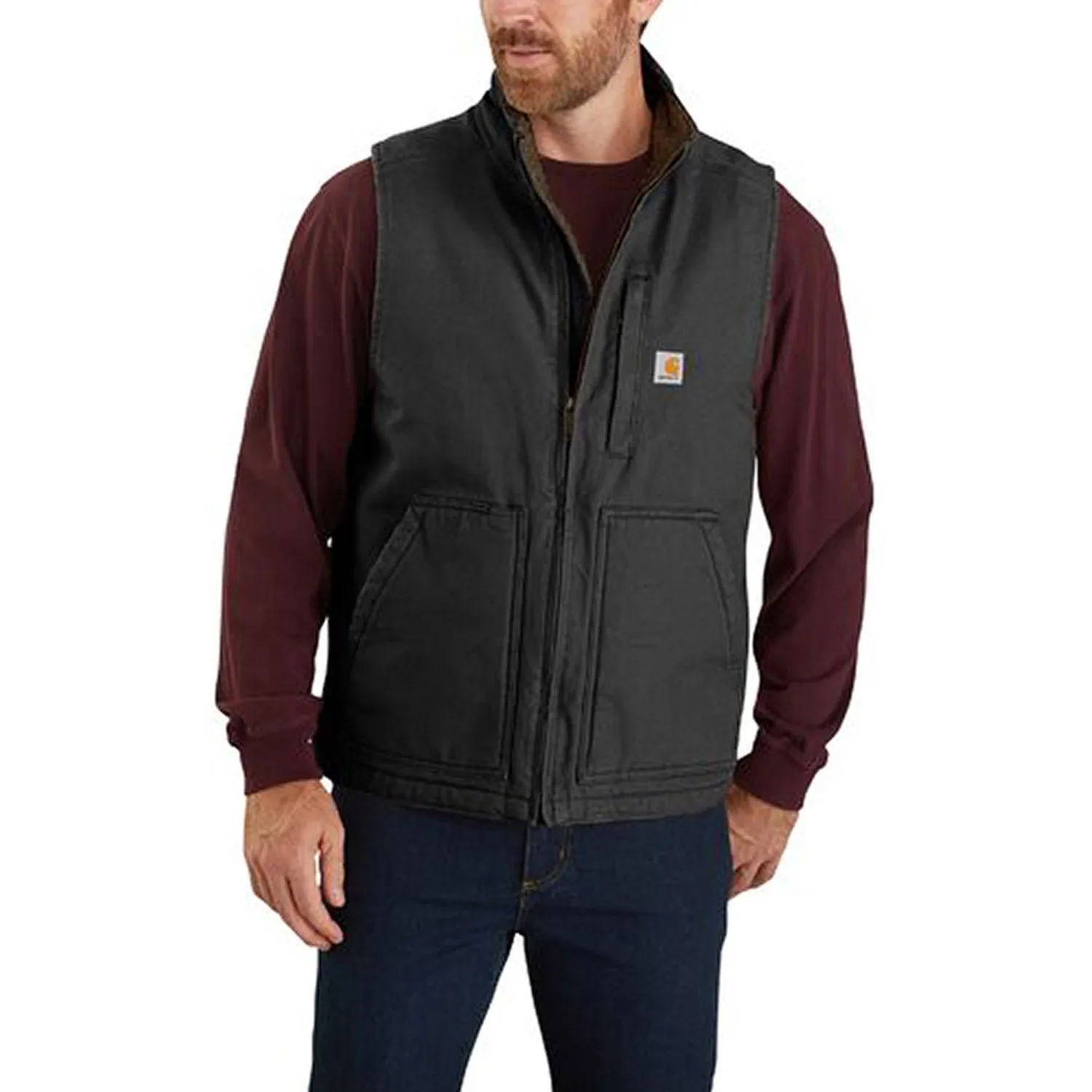 Carhartt Men's Washed Duck Mock Neck Vest