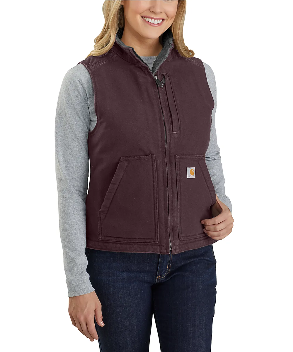 Carhartt Women's Sherpa-Lined Mock Neck Vest - Blackberry