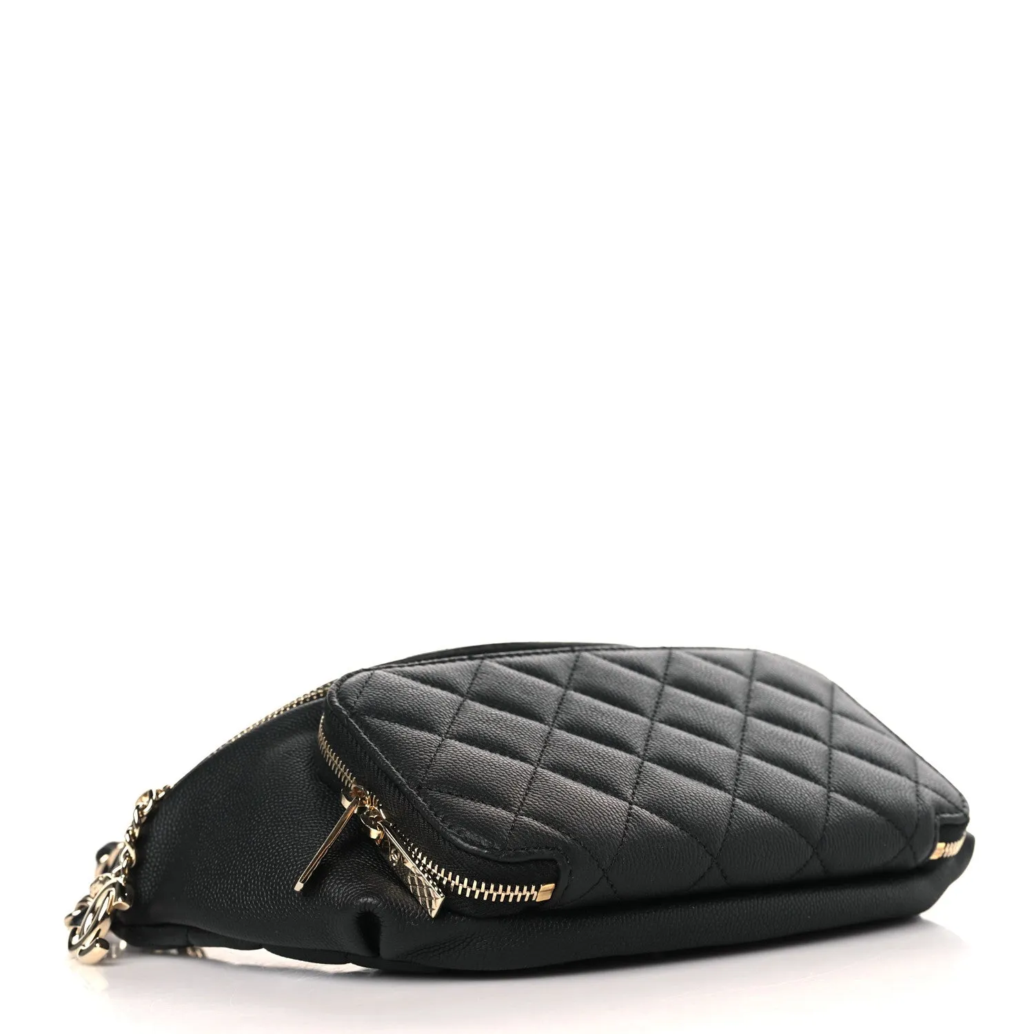 Caviar Quilted Business Affinity Waist Belt Bag Black