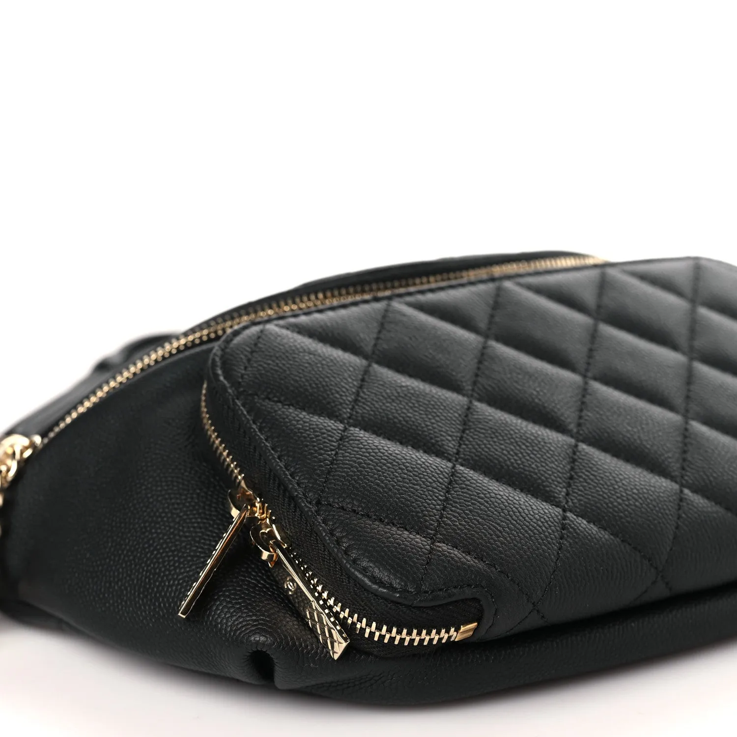 Caviar Quilted Business Affinity Waist Belt Bag Black