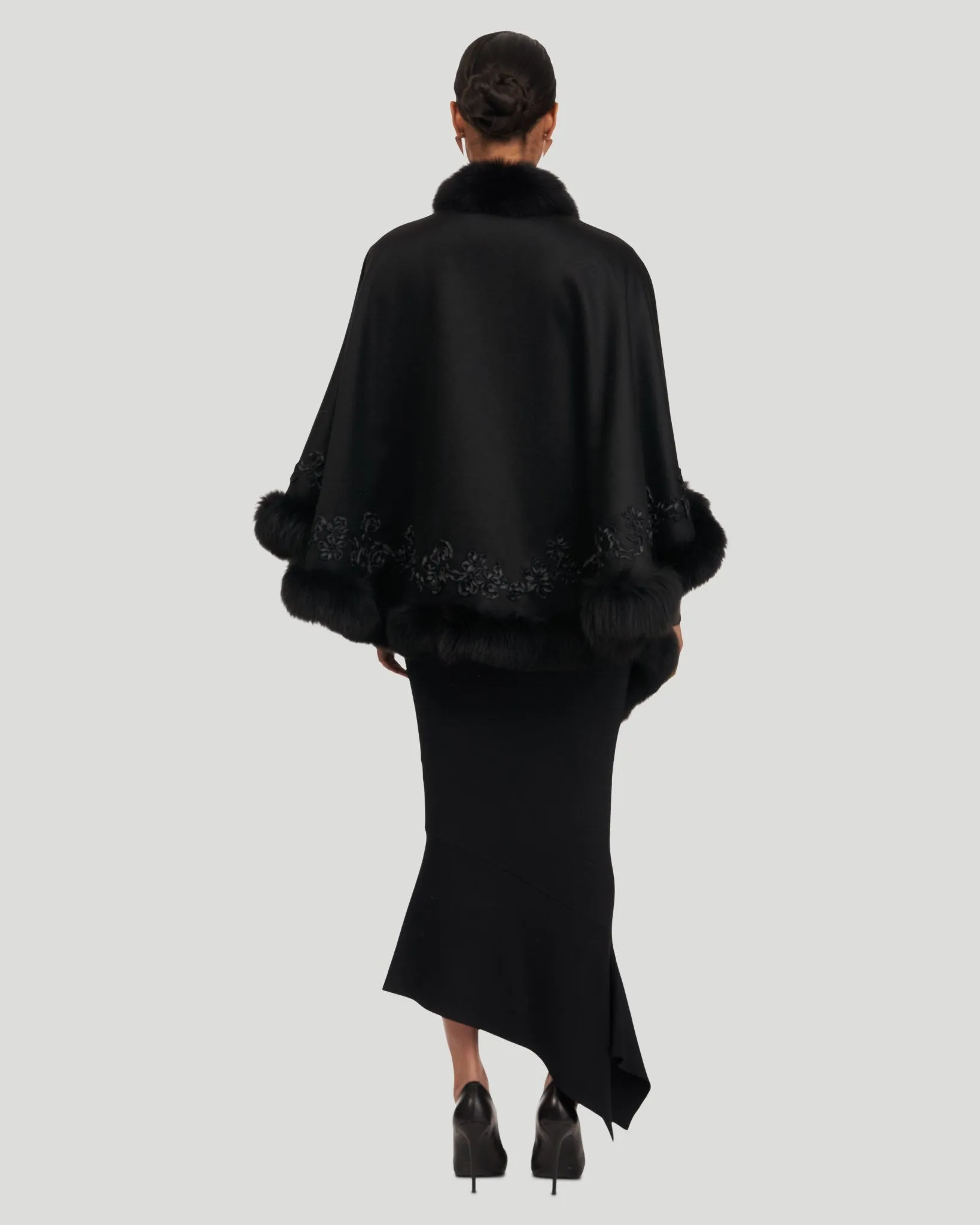 Embroidered Wool and Cashmere Cape