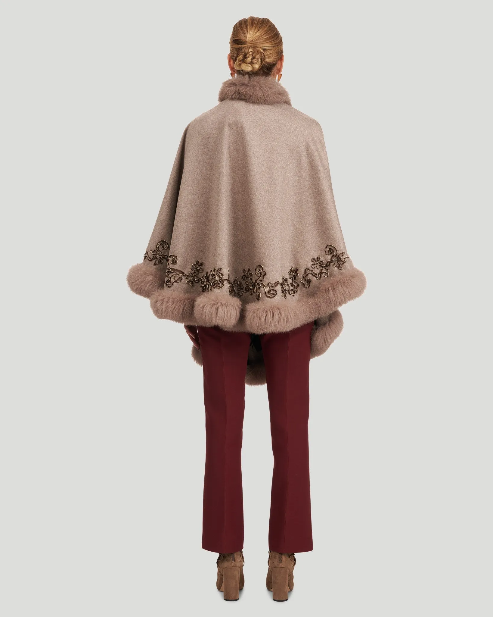 Embroidered Wool and Cashmere Cape