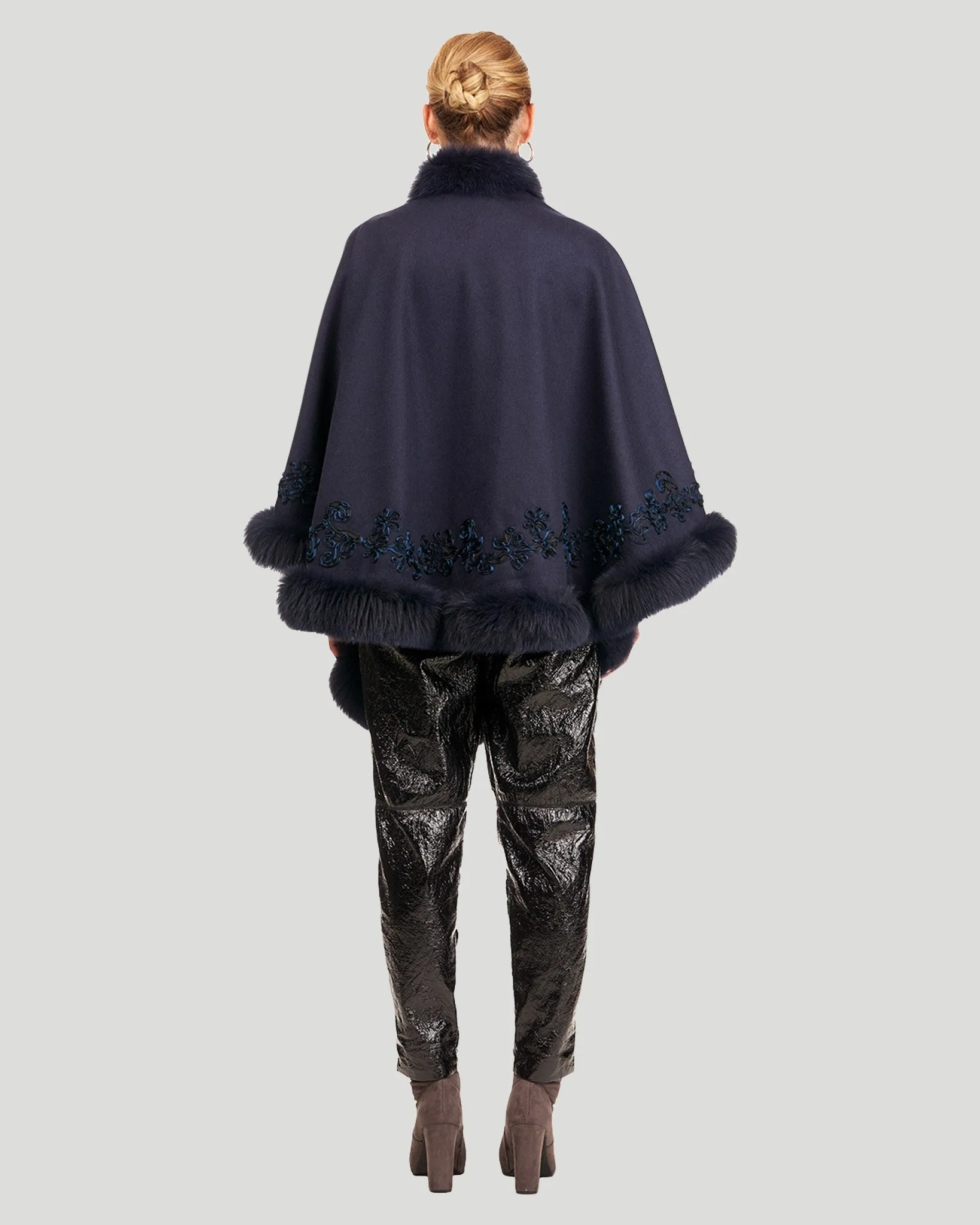 Embroidered Wool and Cashmere Cape