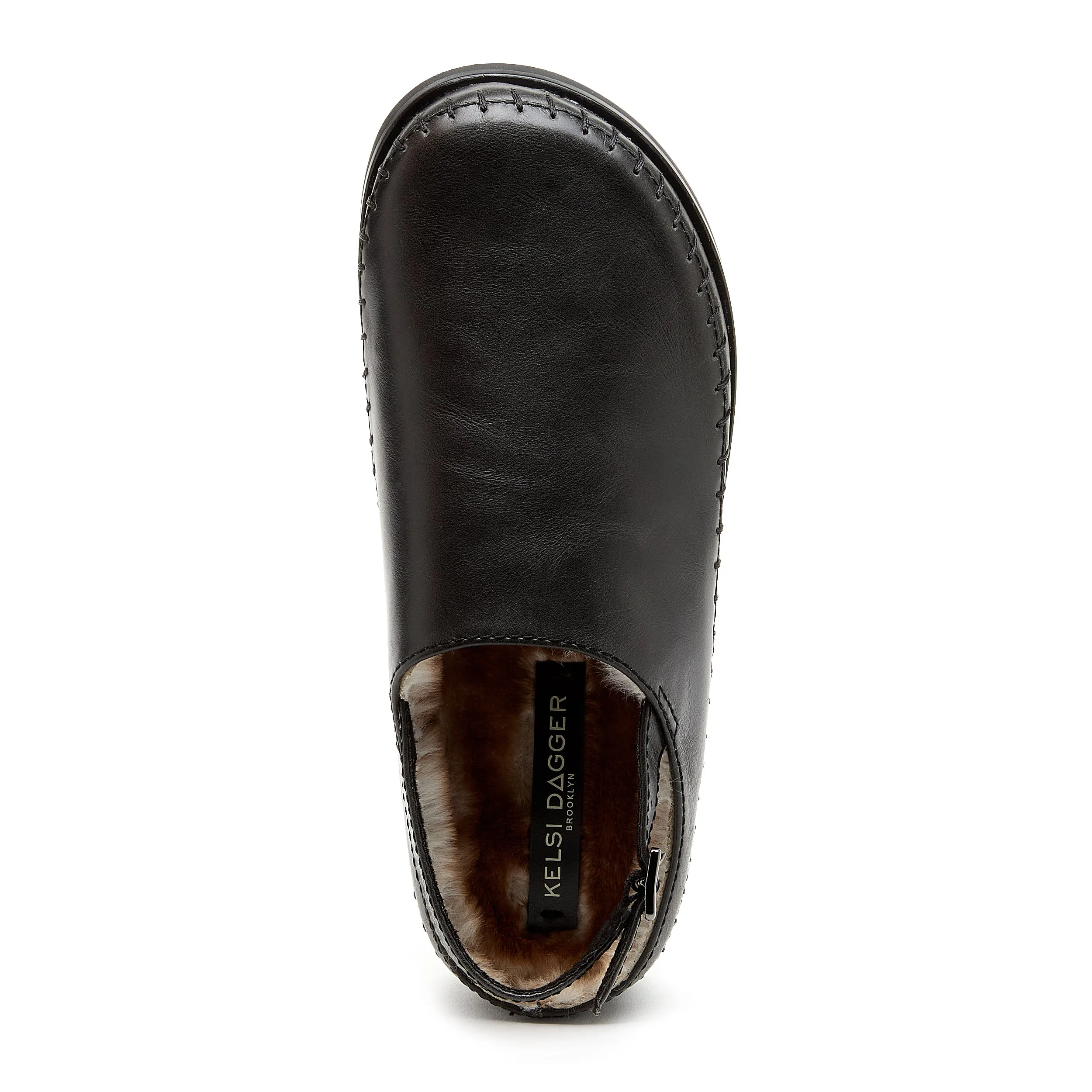 Freddy Black Faux Fur Slingback Clogs