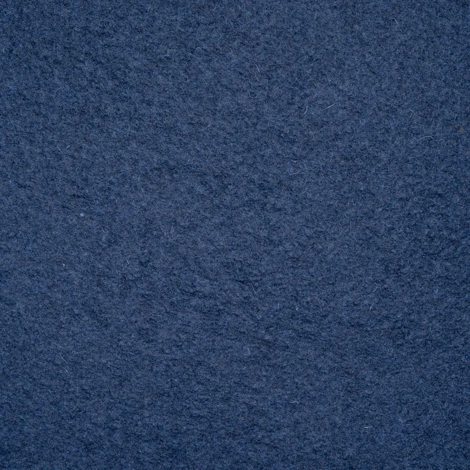 French Blue Boiled Wool Blend Jersey