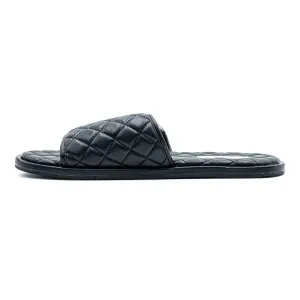 H&M Quilted Flat Sandals Leather Black Colour For Women