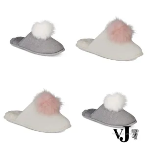 INC International Concepts Pom Pom Knit Slippers