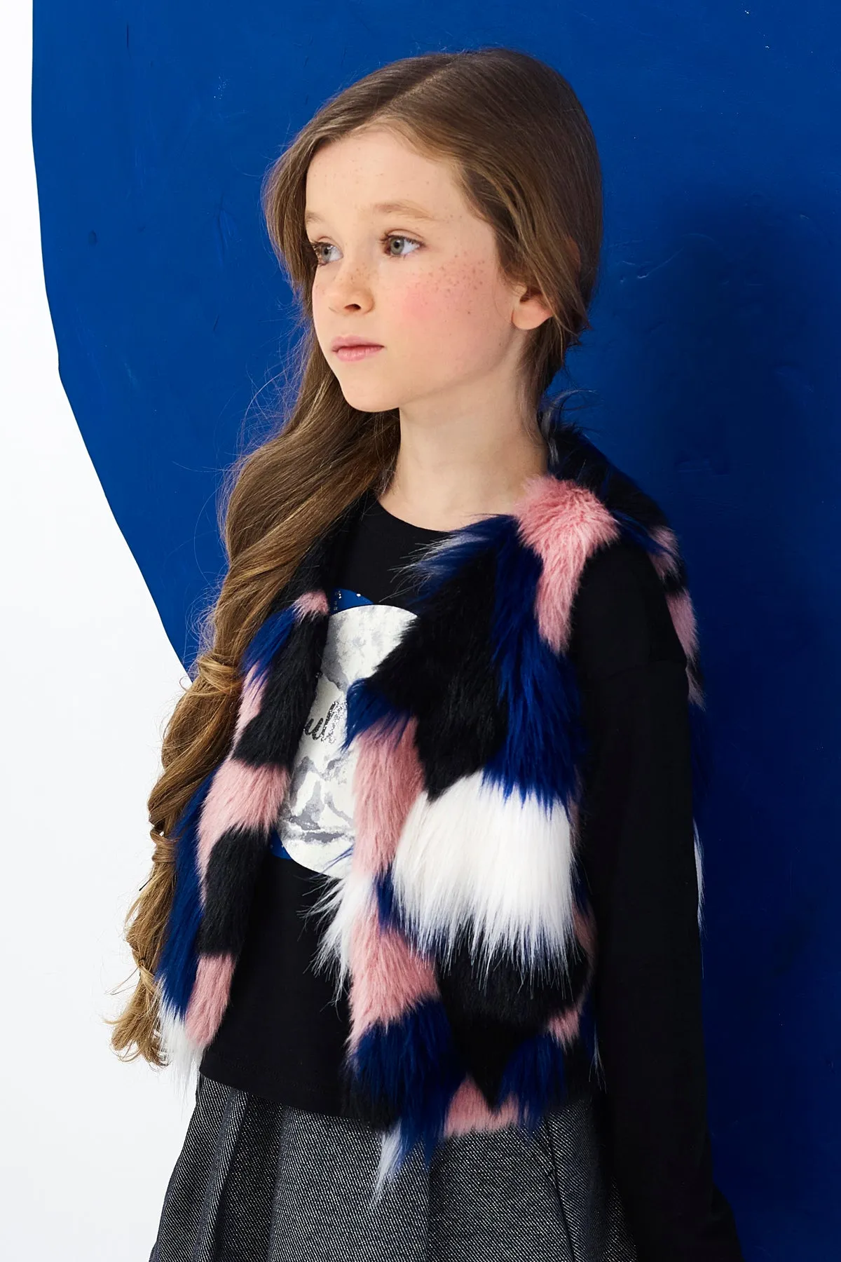 Jean Bourget Multicolor Fur Girls Vest