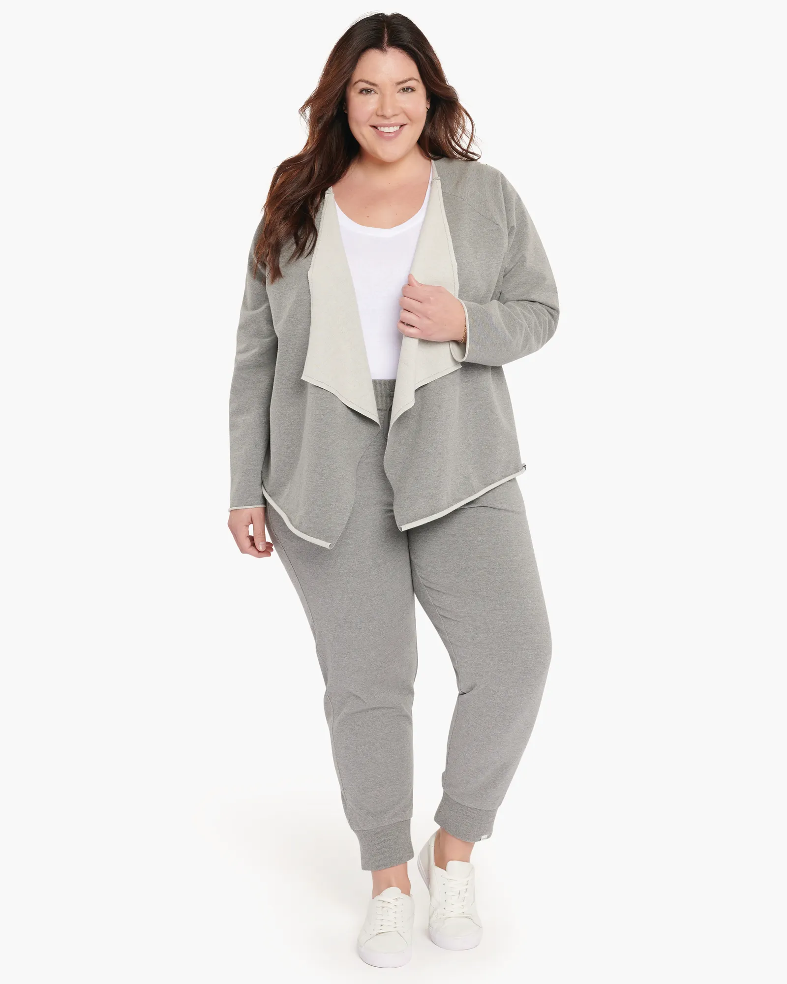 Juliana Waterfall Cardigan | Lt Heather Grey