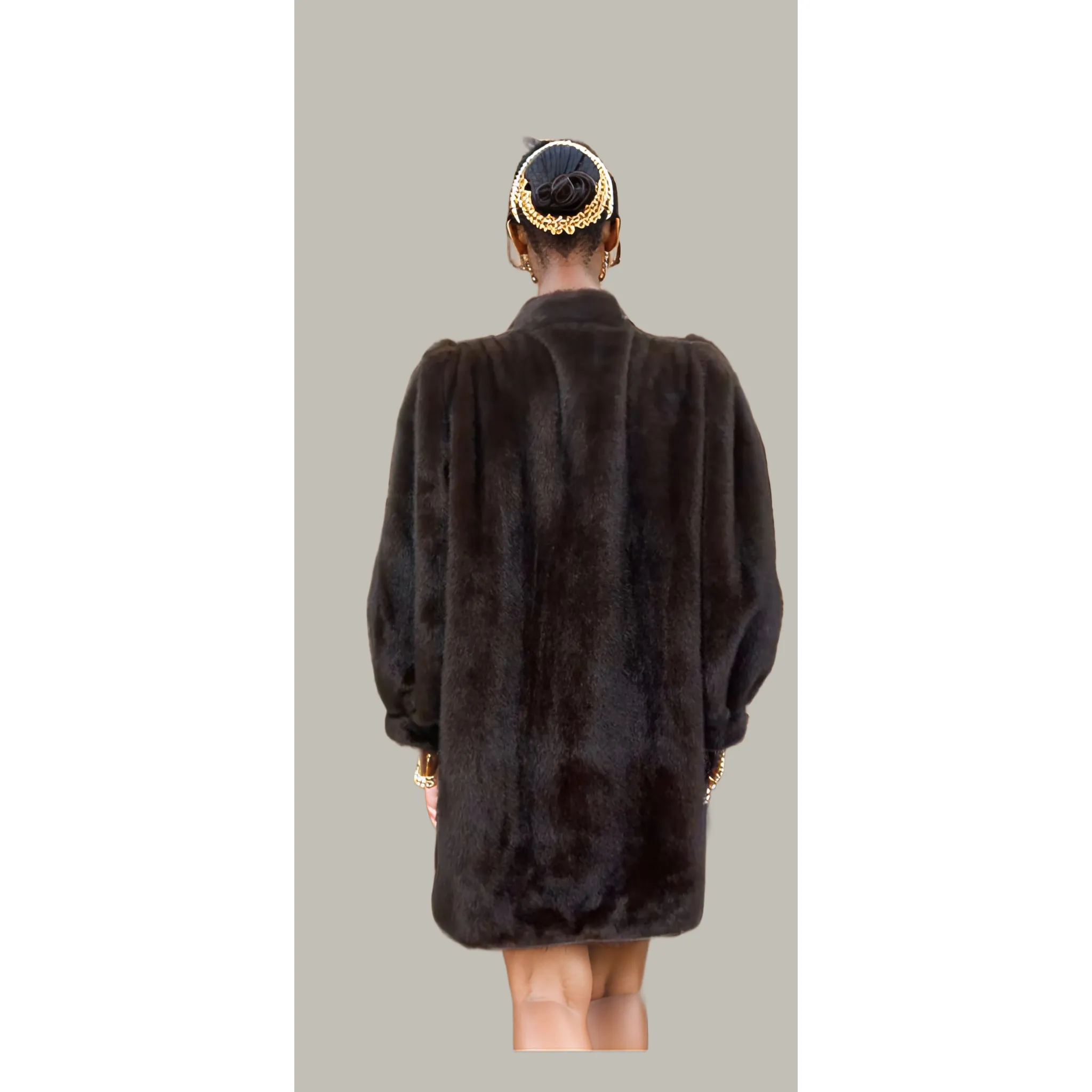 KARE Brown Vegan Fur Mink Coat