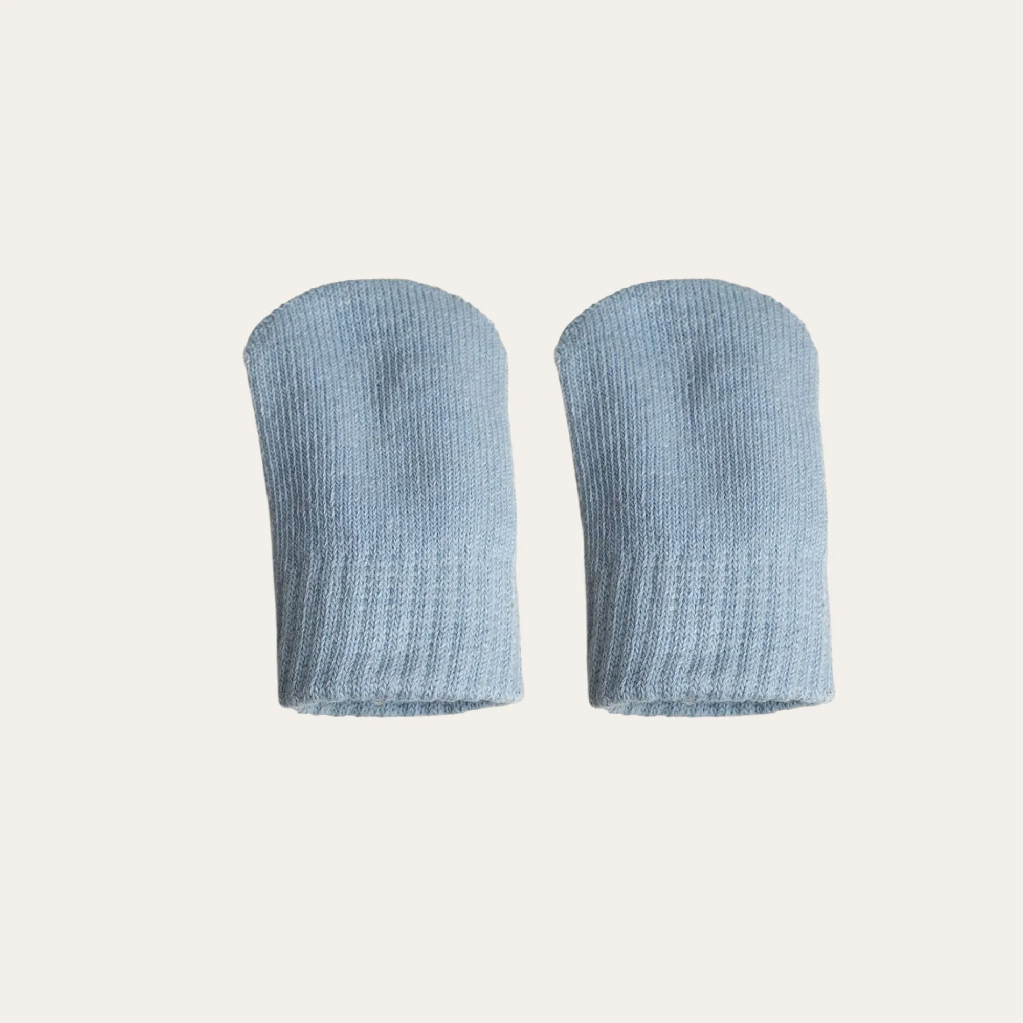 Light Blue Brushed Cotton Mittens (0-12 Months)