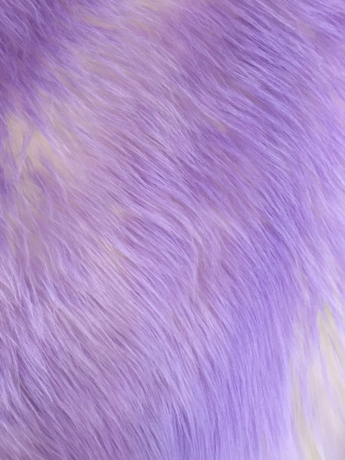 Lilac/ivory deluxe cotton candy design- shaggy faux fun fur- super soft faux fur- sold by the yard-