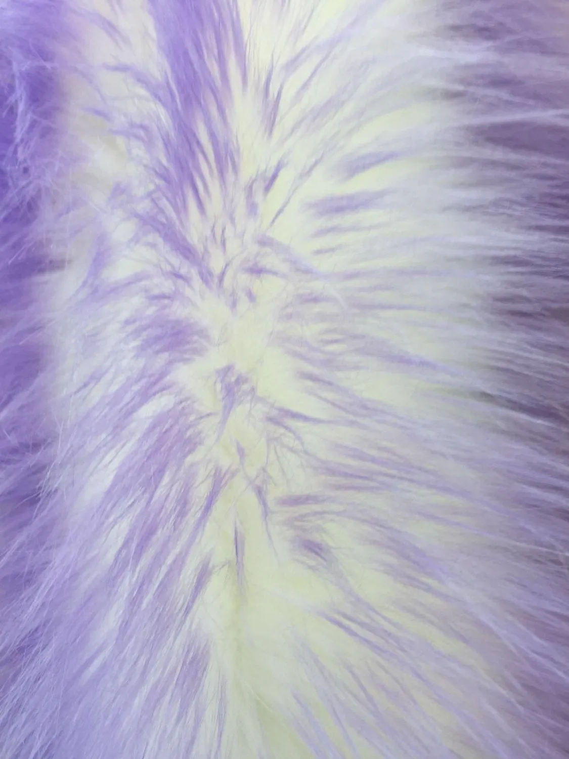 Lilac/ivory deluxe cotton candy design- shaggy faux fun fur- super soft faux fur- sold by the yard-