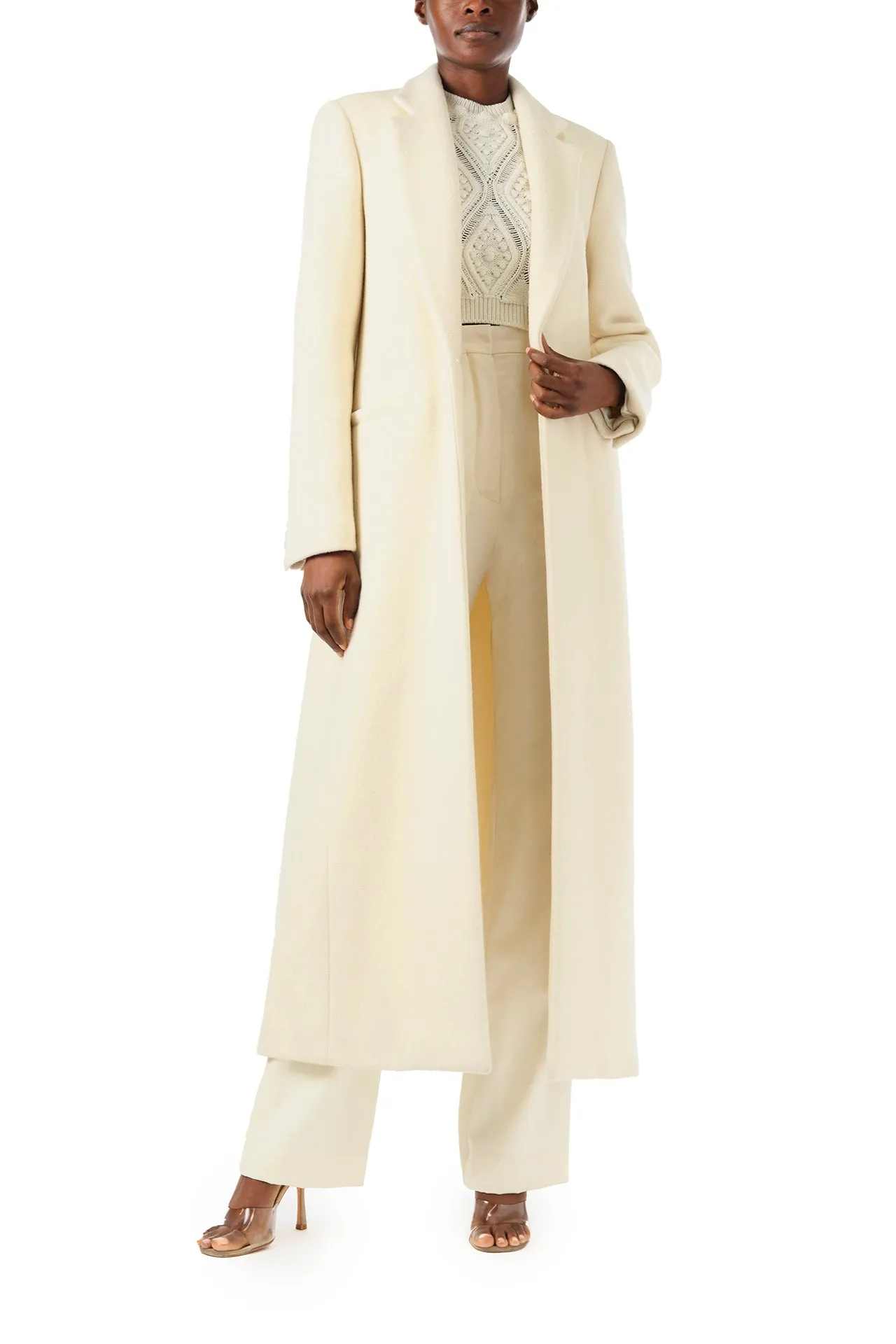 Long Creme Wool Coat