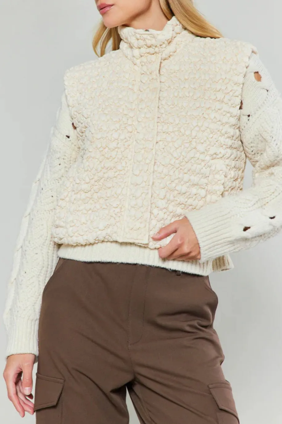 Maye Quilted Cropped Vest