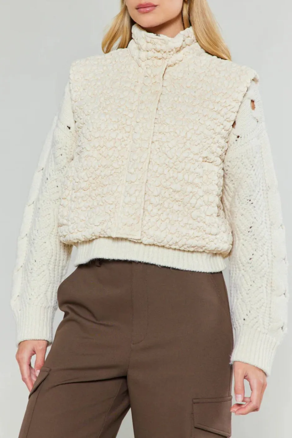 Maye Quilted Cropped Vest