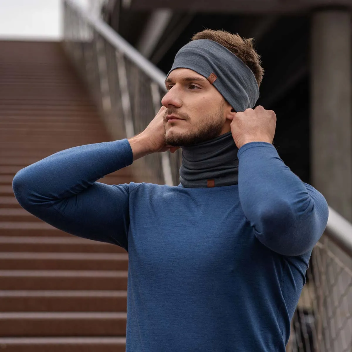 MENIQUE 100% Merino Wool Mens Headbands 3-Pack