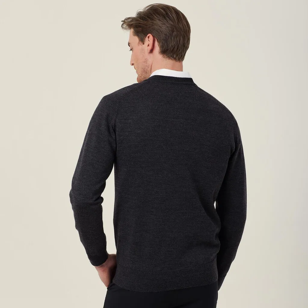 Men's Australian Merino Wool V-Neck Sweater - CATE2B