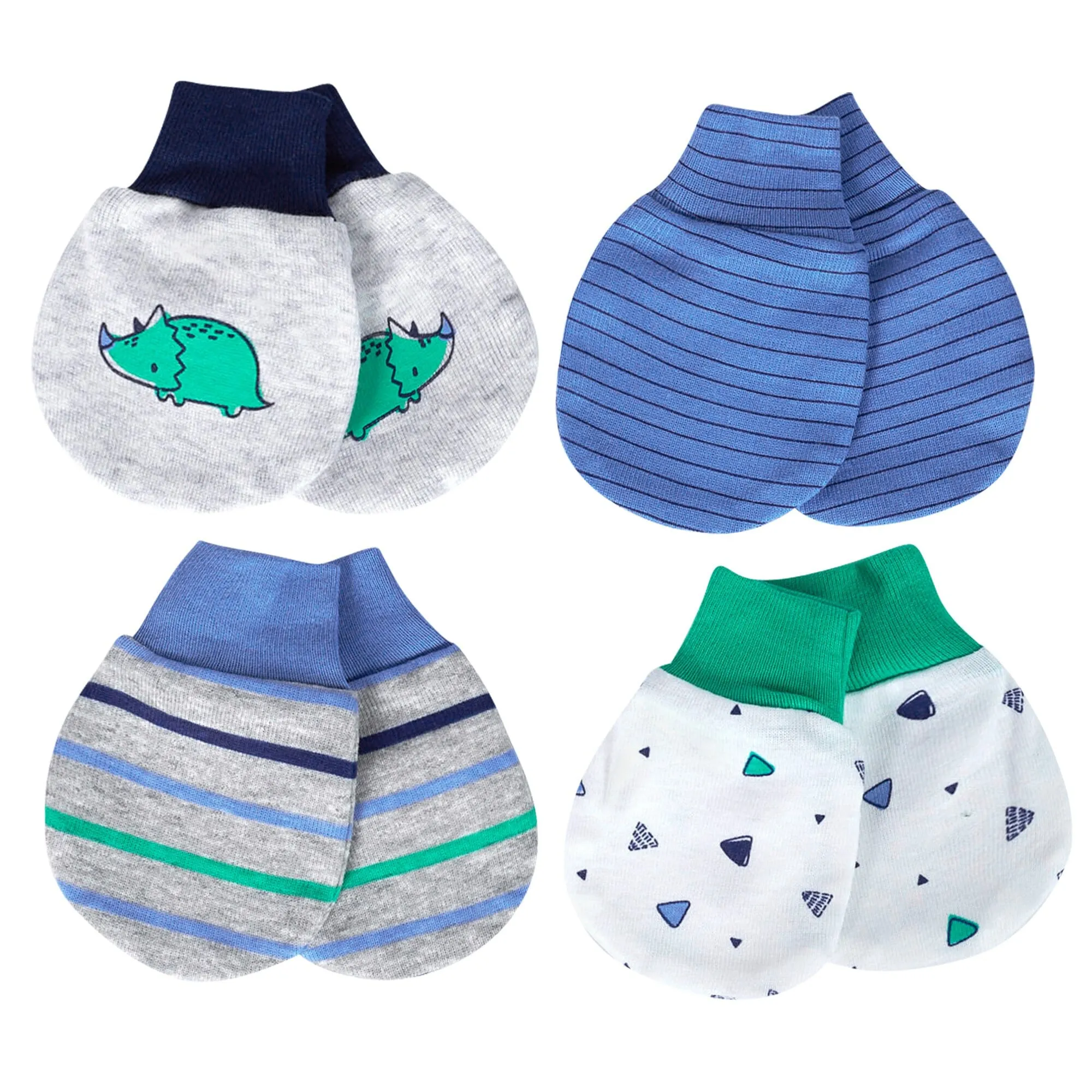 Organic Baby Boys 4-Pack Lil' Dino Mittens