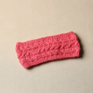 Pink - Kumaun Hand Knitted Woolen Warm Headband 32