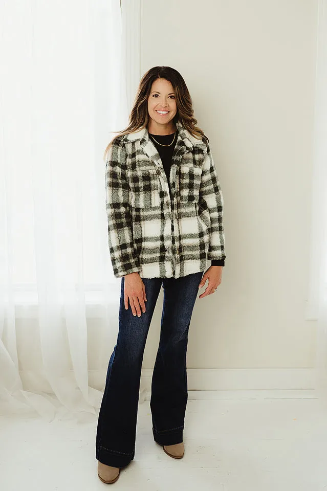 Plaid Fur Jacket