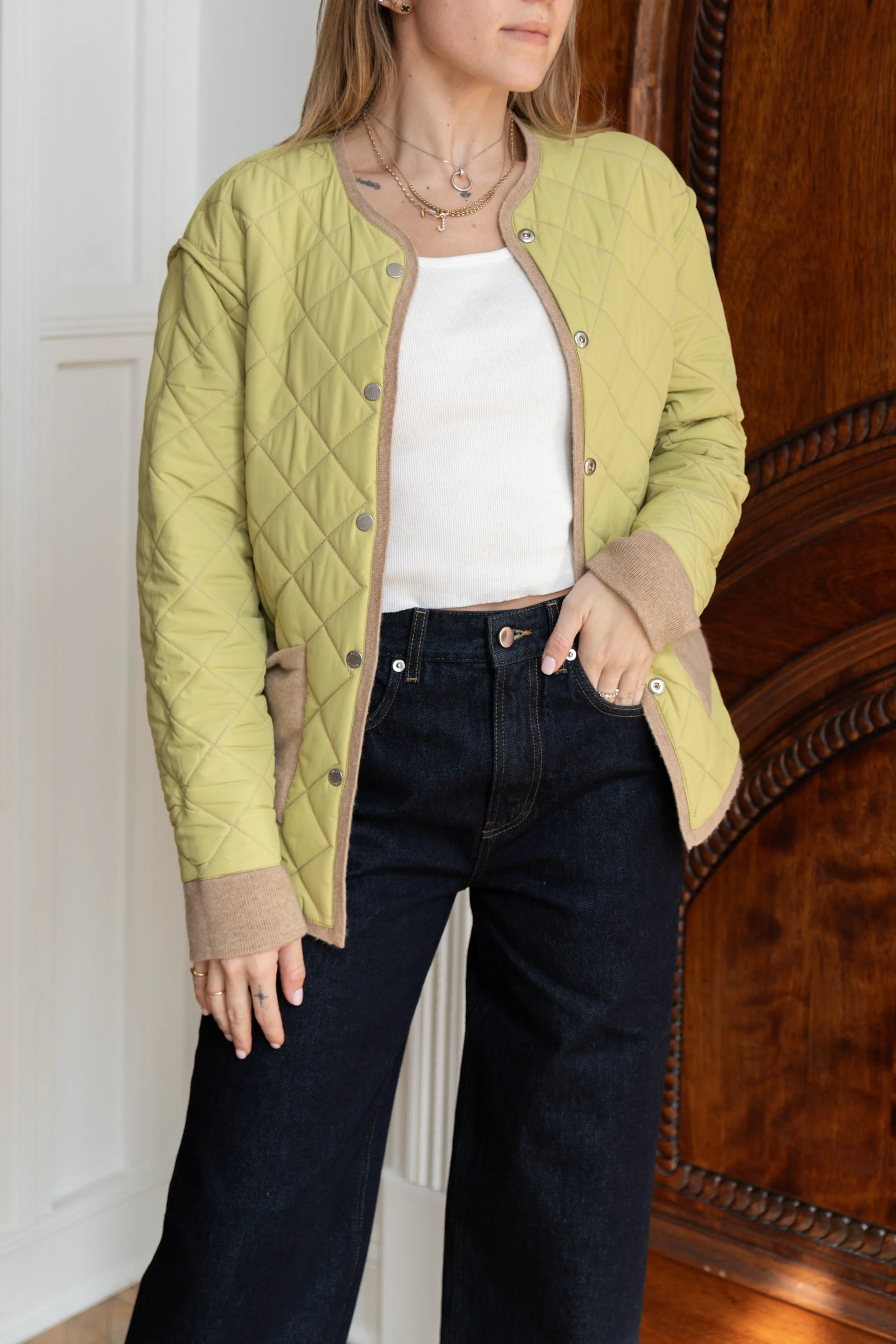 Quilted Liner Jacket in Cashmere Blend