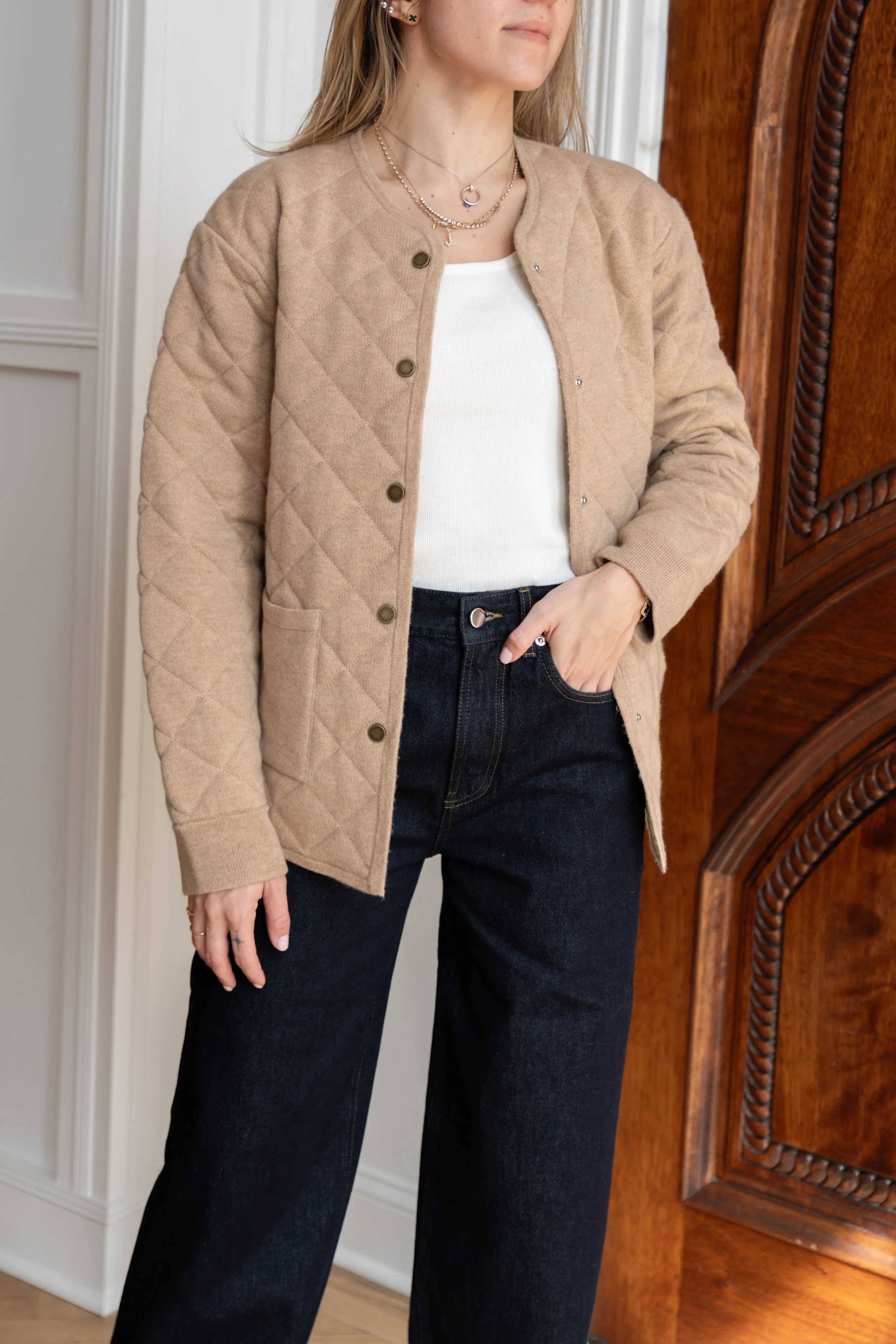 Quilted Liner Jacket in Cashmere Blend