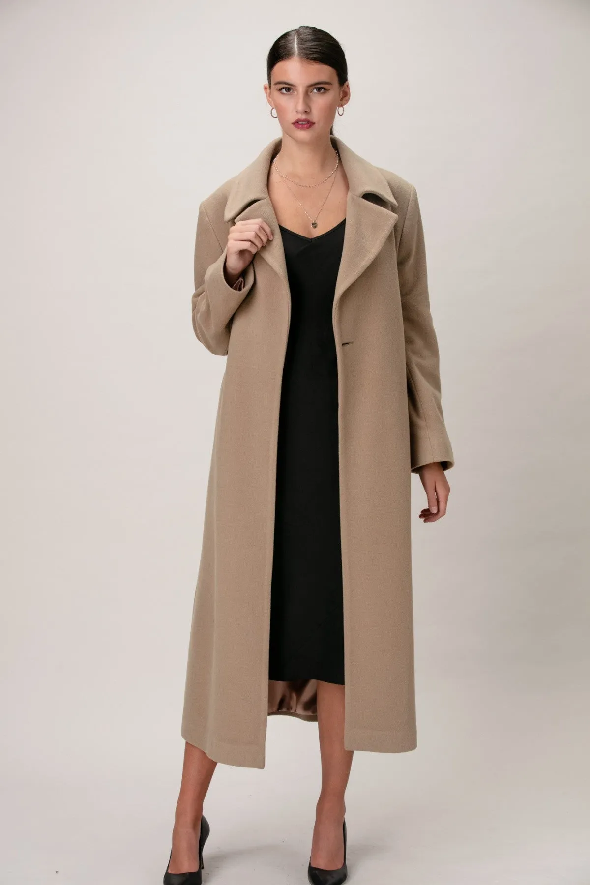 SCARLETT Wool & Cashmere Long Wrap Coat 1451