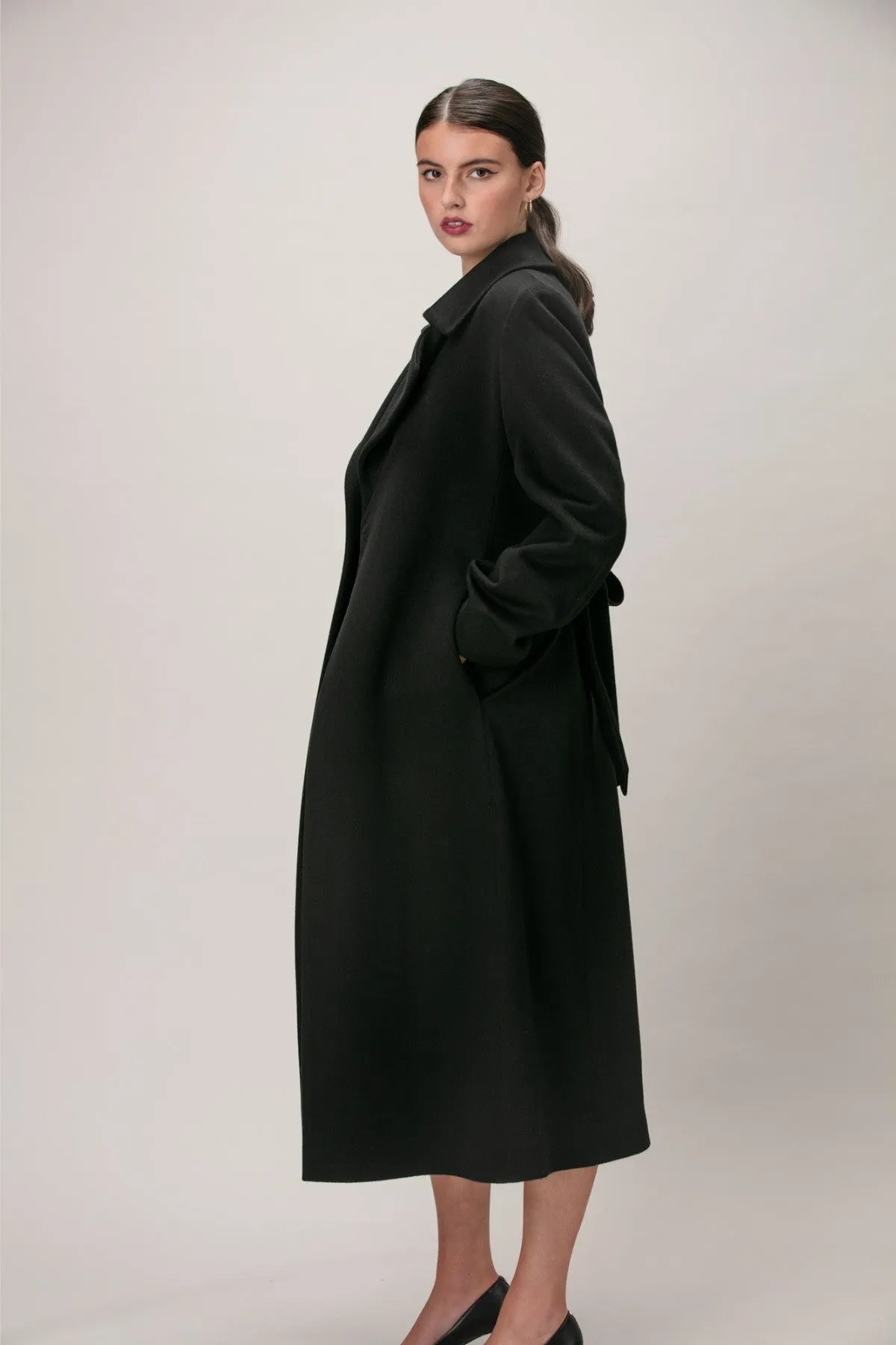 SCARLETT Wool & Cashmere Long Wrap Coat 1451