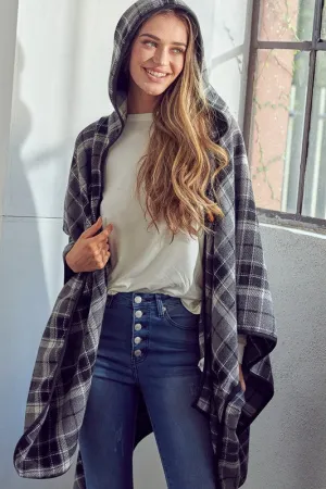 Toggle Close Plaid Poncho