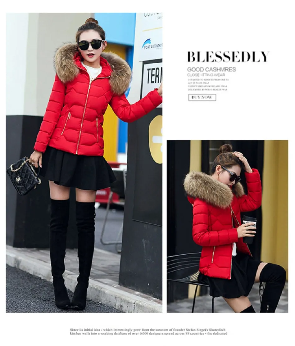 VenusFox Long Sleeve Faux Fur Hooded Parka Coats